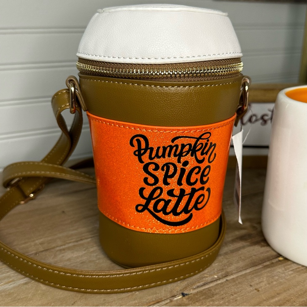 TJ Maxx Halloween Purse Pumpkin Spice Latte Novelty Bag Fall Autumn Orange Brown
